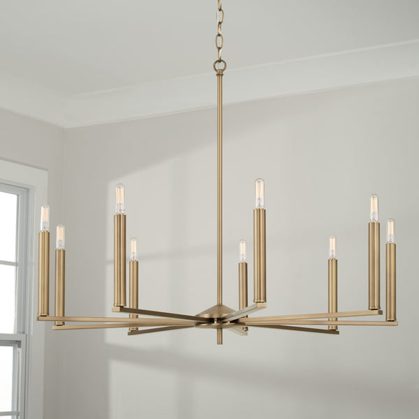 Nine Light Chandelier from the Portman Collection in Aged Brass Finish by Capital Lighting
