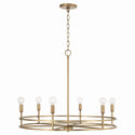 Six Light Chandelier from the Fuller Collection in Aged Brass Finish by Capital Lighting