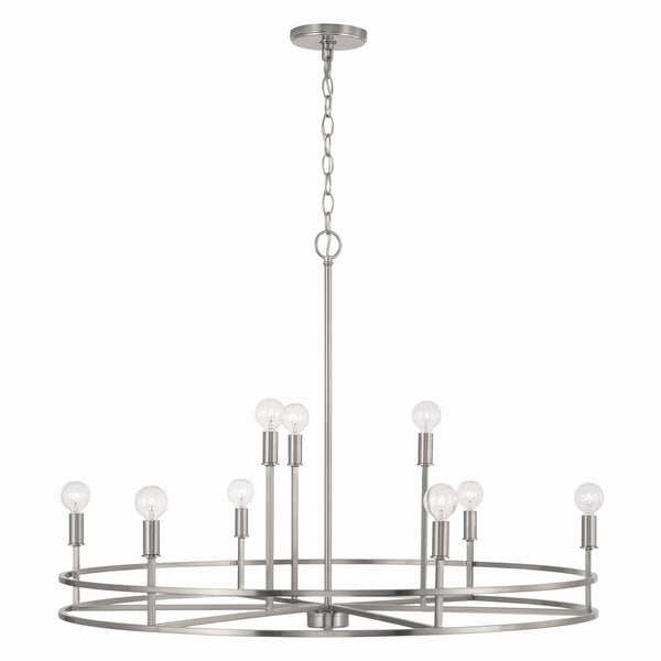 Nine Light Chandelier from the Fuller Collection in Brushed Nickel Finish by Capital Lighting