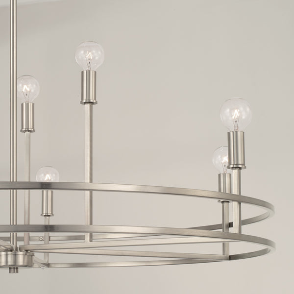 Nine Light Chandelier from the Fuller Collection in Brushed Nickel Finish by Capital Lighting