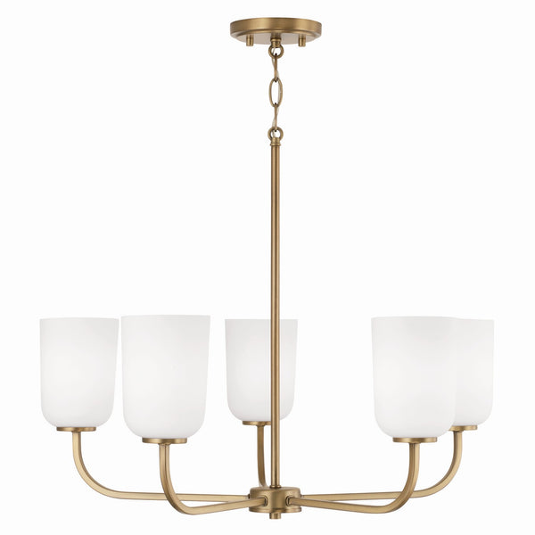 Five Light Chandelier from the Lawson Collection in Aged Brass Finish by Capital Lighting