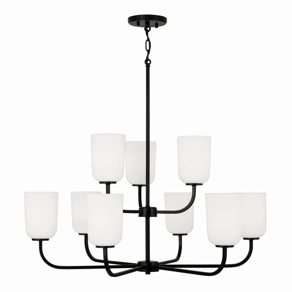 Nine Light Chandelier from the Lawson Collection in Matte Black Finish by Capital Lighting