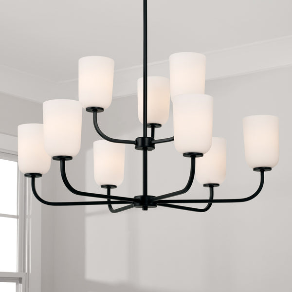 Nine Light Chandelier from the Lawson Collection in Matte Black Finish by Capital Lighting