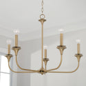 Five Light Chandelier from the Presley Collection in Aged Brass Finish by Capital Lighting