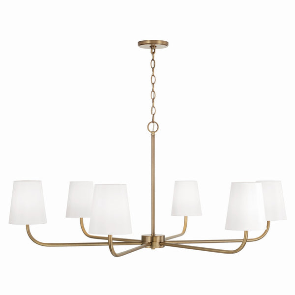 Six Light Chandelier from the Brody Collection in Aged Brass Finish by Capital Lighting