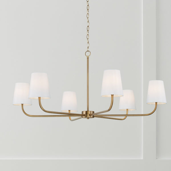 Six Light Chandelier from the Brody Collection in Aged Brass Finish by Capital Lighting