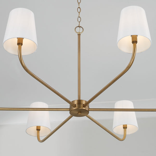 Six Light Chandelier from the Brody Collection in Aged Brass Finish by Capital Lighting