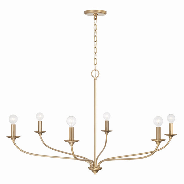 Six Light Chandelier from the Dolan Collection in Matte Brass Finish by Capital Lighting