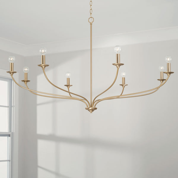 Eight Light Chandelier from the Dolan Collection in Matte Brass Finish by Capital Lighting