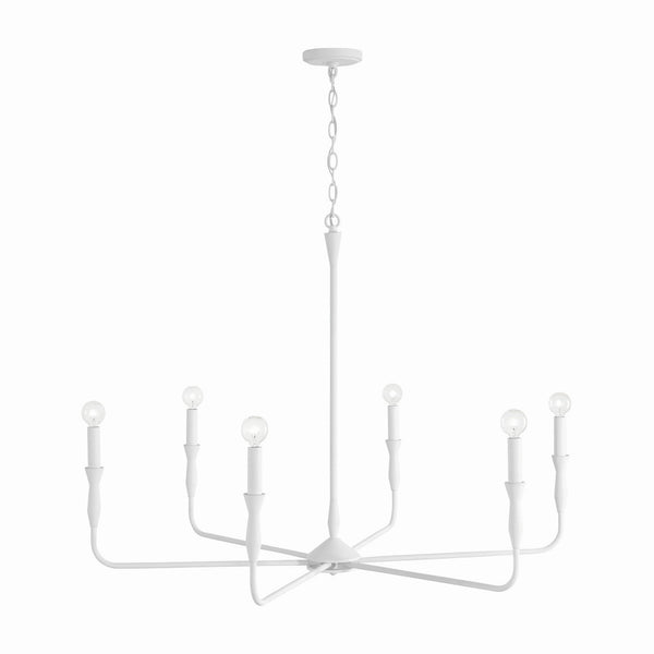 Six Light Chandelier from the Paloma Collection in Textured White Finish by Capital Lighting