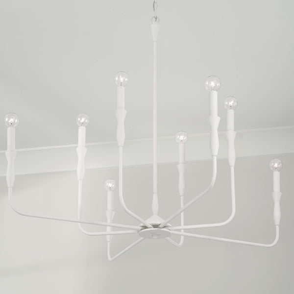 Eight Light Chandelier from the Paloma Collection in Textured White Finish by Capital Lighting