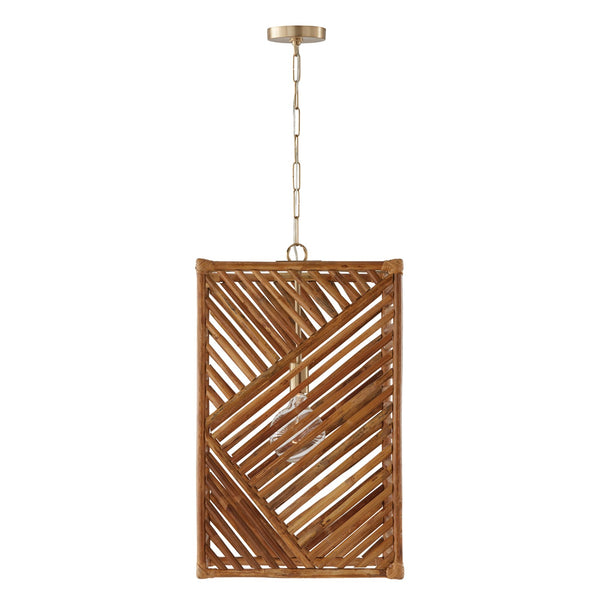 One Light Foyer Pendant from the Soleil Collection in Matte Brass Finish by Capital Lighting