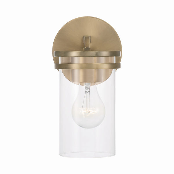 One Light Wall Sconce from the Fuller Collection in Aged Brass Finish by Capital Lighting