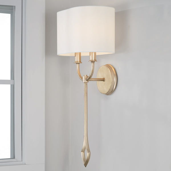 Two Light Wall Sconce from the Claire Collection in Brushed Champagne Finish by Capital Lighting