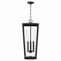 Three Light Outdoor Hanging Lantern from the Elliott Collection in Black Finish by Capital Lighting