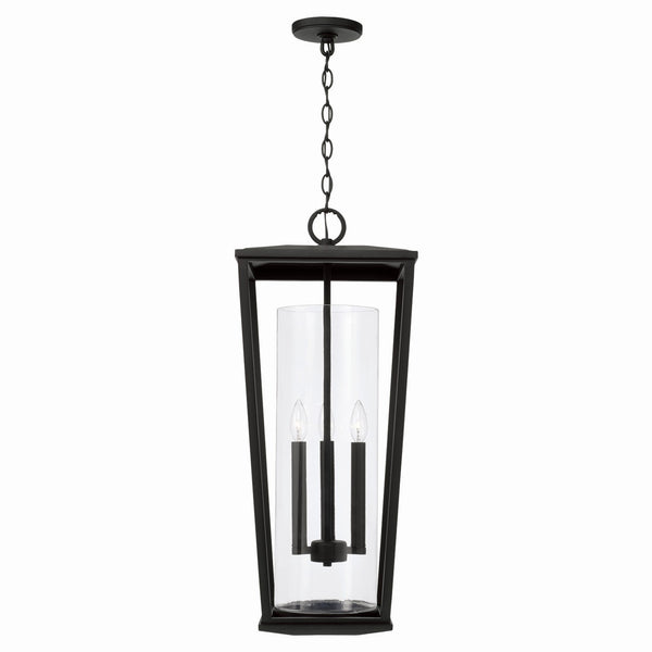 Three Light Outdoor Hanging Lantern from the Elliott Collection in Black Finish by Capital Lighting