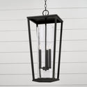 Three Light Outdoor Hanging Lantern from the Elliott Collection in Black Finish by Capital Lighting