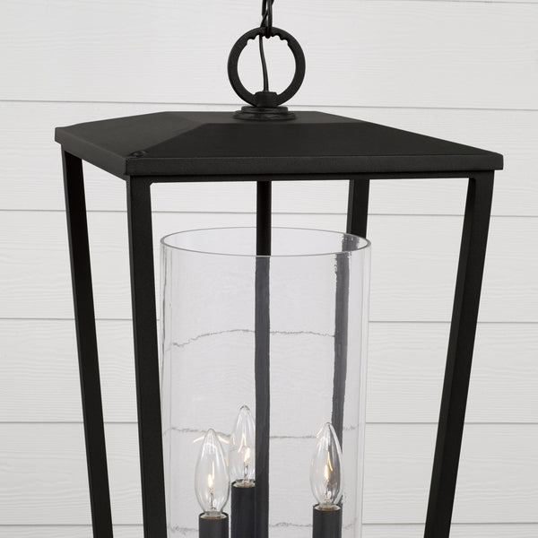 Three Light Outdoor Hanging Lantern from the Elliott Collection in Black Finish by Capital Lighting