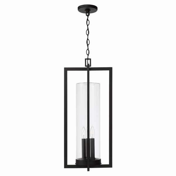 Three Light Outdoor Hanging Lantern from the Kent Collection in Black Finish by Capital Lighting