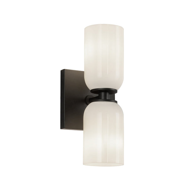 Kuzco Lighting - WS57712-BK/GO - Two Light Wall Sconce - Nola - Black/Glossy Opal Glass from Lighting & Bulbs Unlimited in Charlotte, NC