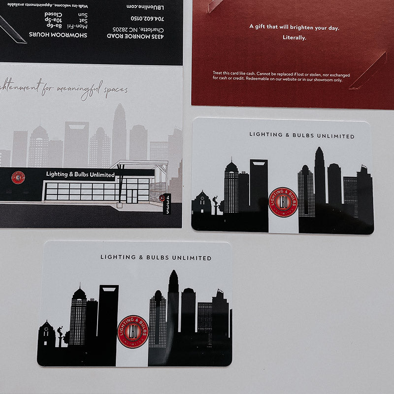 Lighting & Bulbs Unlimited Tangible Gift Card with Sleeve