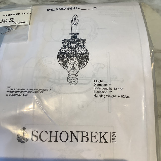 Schonbek Heritage Replacement Crystals for Milano Wall Sconce (Final Sale)