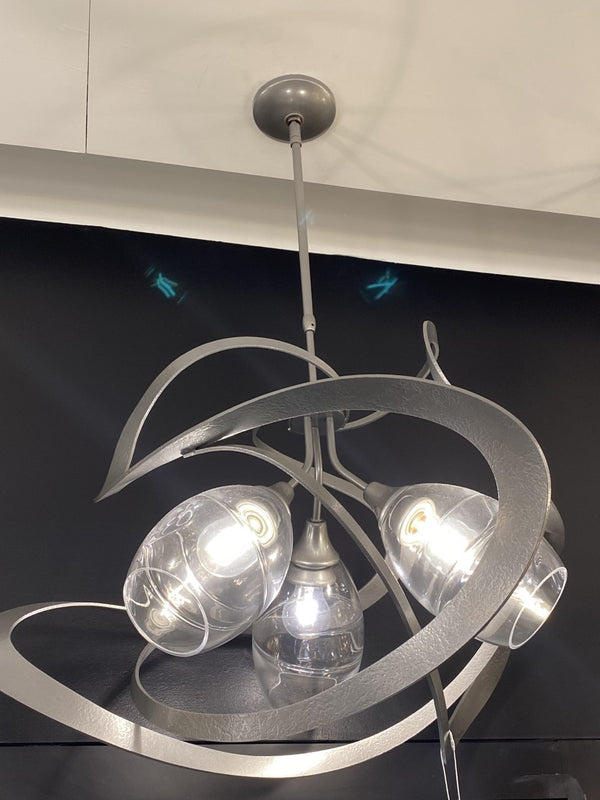 Three Light Pendant from the Nest Collection in Vintage Platinum Finish by Hubbardton Forge (Clearance Display, Final Sale)