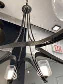 Six Light Chandelier from the Ribbon Collection in Natural Iron Finish by Hubbardton Forge